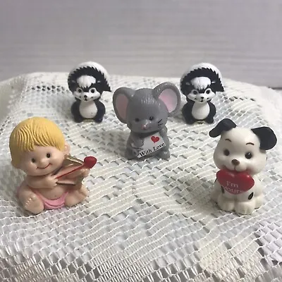 Vintage Hallmark Merry Miniature Valentines Lot 1980s Cupid Mouse Puppy Skunk • $10