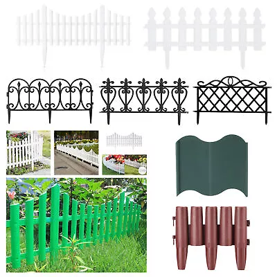 Garden Path Border Lawn Edging Beds Black Plastic Fence Garden Panel 8 Designs • £8.95