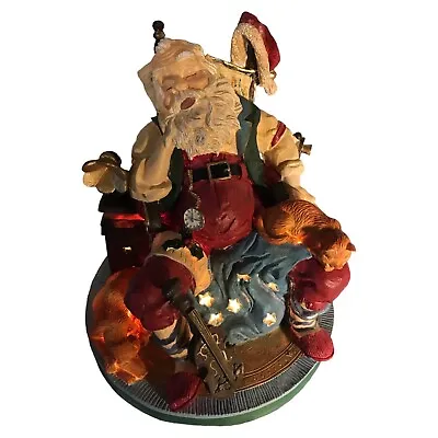 Vintage Sleeping Santa W/ Dog & Cat Lighted Music Box Working • $45