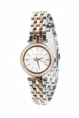 Michael Kors 259858 Womens Two-Tone Petite Darci Watch Silver/Rose • $135.20