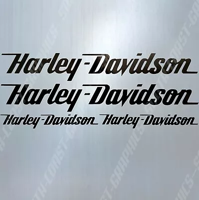 $8.73 • Buy Harley Davidson Decal Set Gloss Black Motorcycle Stickers Tank Fairing Helmet