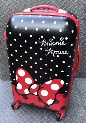 Minnie Mouse Red Bow 21  Spinner Hardside Carry-on Luggage American Tourister • $99.99