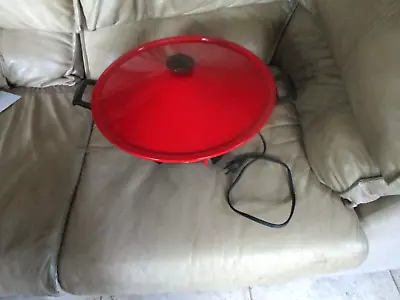 Vintage 1984 West Bend Electric Wok Red Made In USA Model 79525 Tested Works 14  • $40