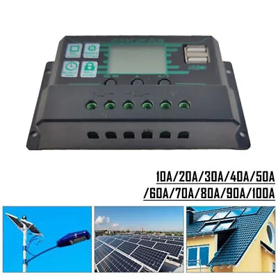 10-100A MPPT Solar Panel Regulator Charge Controller 12V/24V Car Focus Tracking • £15
