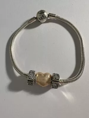 Authentic Pandora Bracelet Bangle With Charms Never Worn • $100