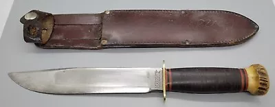 Vintage Marbles Leather / Stag Pommel 8  (7.75 ) Ideal Hunting Fighting Knife • $208.01