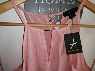 £3.99 • Buy BNWT Primark Atmosphere Pink Halterneck Silver Detail Party Vest Top UK Size 12