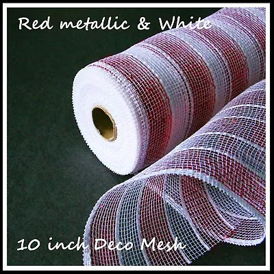 £10.50 • Buy Deco Mesh Rolls 10 Inch X 9m Roll  100 Colours - Incl. Metallic & Poly Burlap UK