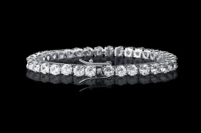 27.00Ct Round Cut Lab Created Diamond Tennis Bracelet 5mm 14k Gold Plate 7  Inch • $39.95