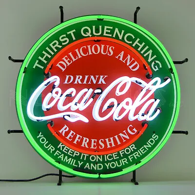 Coca Cola Neon Sign Evergreen Drink Coke Lamp Light Vendo 39 Machine Game Room • $384.99