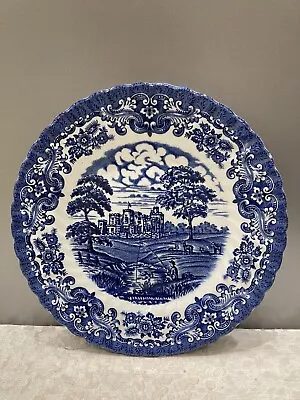 Vintage British Anchor  Olde Country Castles  Blue & White Side Plate 20 Cm VGC • £3.99