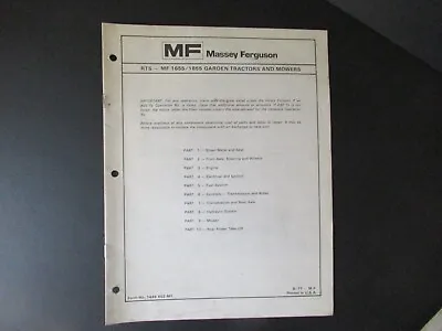 Massey Ferguson MF 1655 1855 Garden Tractor Service Repair Time Schedule Manual • $14.99