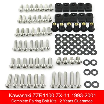 Complete Fairing Bolts Kit Body Screws Fit For Kawasaki ZZR1100 ZX-11 1993-2001 • $28.01