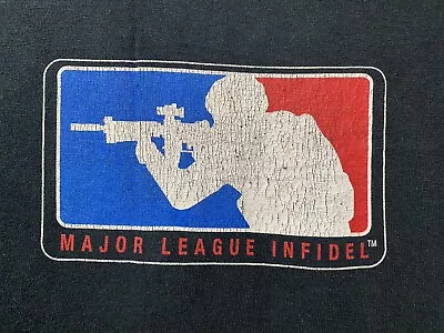 Major League Infidel War Army Military Veteran POW USA Gun 2A T-Shirt LARGE • $21.99