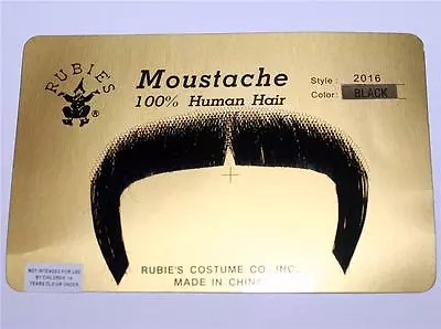 MEXICAN GRINGO Viva Zapata Cowboy 100% Dark Brown HUMAN HAIR FACIAL MOUSTACHE • $9.95