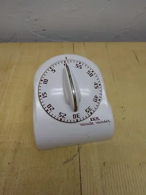 Vtg Lux MCM White Kitchen Timer Laid Back Model • $21