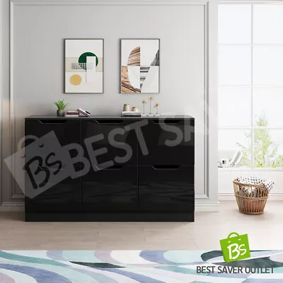 6 Chest Of Drawers Tallboy Bedroom Dresser Table Storage Cabinet Wooden Black • $189.75