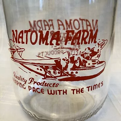 Vintage Half Gallon Milk Bottle Natoma Farm Hinsdale Illinois Dairy Airplane • $14.99