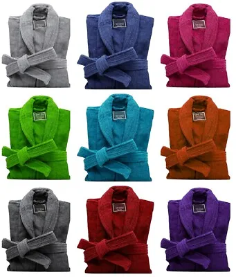 Mens & Ladies Luxury Bathrobe Egyptian Cotton Terry Toweling Dressing Gown Shawl • £16.83