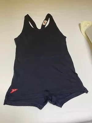 Vintage 50’s? Cotton Men’s Navy 34” Swimsuit & Labels Beach Wear E O.S • £25