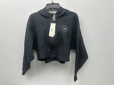 Womens Adidas Stella McCartney Zip Crop Hoodie / Black / HR2214 /Size XS - XL • $49.99