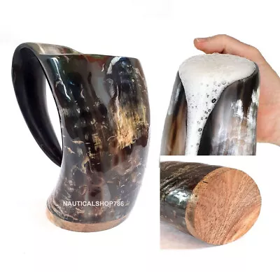 Game Of Thrones Beer Viking Drinking Horn Mug Dent Design With Wooden Base • $55