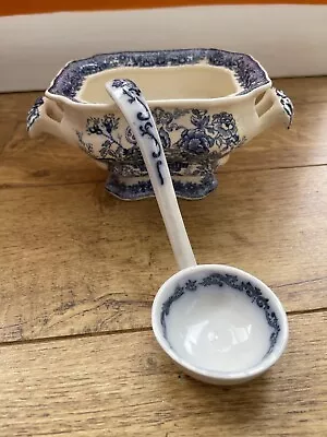Masons Ironstone Ascot - Blue - Soup Tureen With Spoon No Lid • £20
