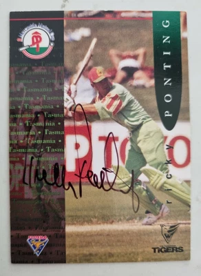 $20 • Buy Ricky Ponting Cricket Signed In Person Futera Tasmania Card  Buy Genuine 