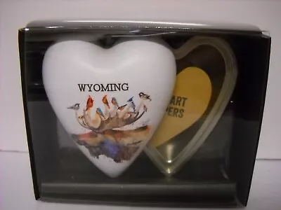 Demdaco Water Color Elk Head And Birds Art Heart Keeper Metal Heart Trinket Box • $15.25