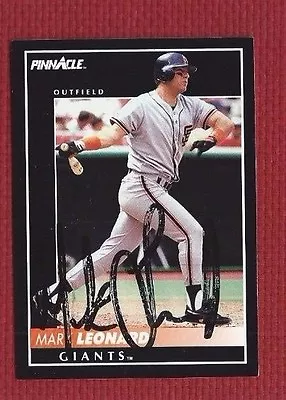 MARK LEONARD Autograph 1992 PINNACLE Auto Signed GIANTS • $2.12