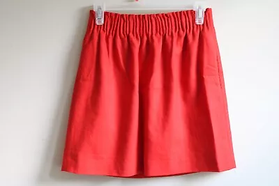 J. Crew 0 Red City Mini Ruffle Wool Stretch Paper Bag Elastic Waist Skirt 90289 • $31