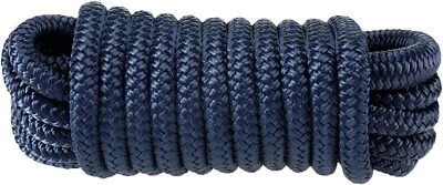 1/2 Inch 15 FT Double Braid Nylon Boat Dock Line Mooring Marine Rope Cadet Blue • $11.99