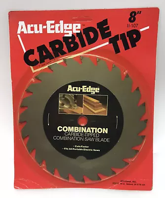 Acu-Edge 11-107 8” Saw Blade 24T Carbide Tipped USA Made Sealed New Old Stock • $16.84