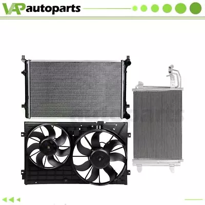 Cooling Fan And Radiator Condenser Kit For 10-14 Volkswagen Golf 06-09 VW Rabbit • $176.88