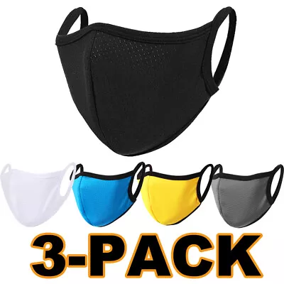 3 PCS Breathable Women Men Face Mask Washable Reusable Protective Cloth Mask • $8.99