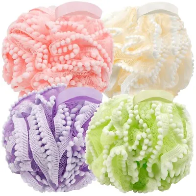 Luxury Body Wash Scrubber Bath Sponge Soft Mesh Poufs Shower Loofah Ball • $9.59