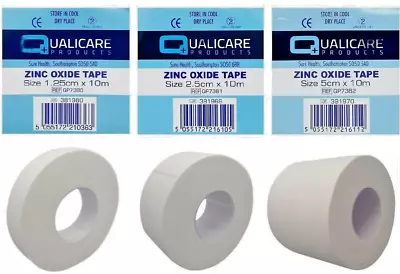 Qualicare Zinc Oxide Tape Roll Medical Clinical Injury Strapping Sports Fitness  • £2.95