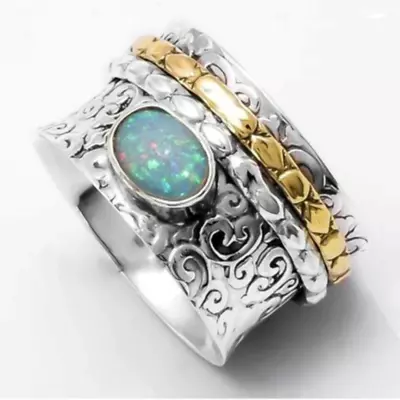 Opal Gemstone 925 Sterling Silver Ring Mother's Day Jewelry All Size AM-481 • $13.26