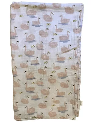 MUD PIE Newborn Baby Girl Muslin Swaddle Blanket  Flamingos Photography Prop • $15.99