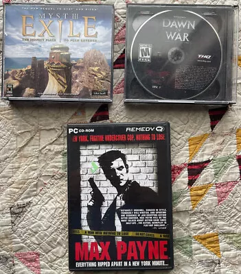 Pc Cd Rom Max Payne Warhammer Dawn Of War Myst Iii Exile Perfect Place • $25