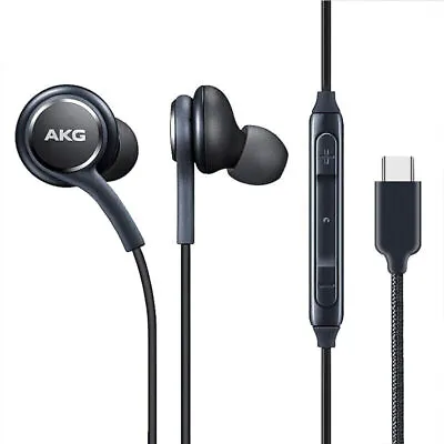 AKG Earphones Type C Plug With Mic For Motorola Moto G Stylus (2021)  - Black • $11.99