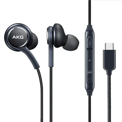 AKG Earphones Type C Plug With Microphone For Motorola Razr 40 Ultra  - Black • $11.99