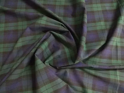 Flat Weave 100% Cotton Tartan Fabric Material Double Sided - 147cm (58 ) Wide • £0.99