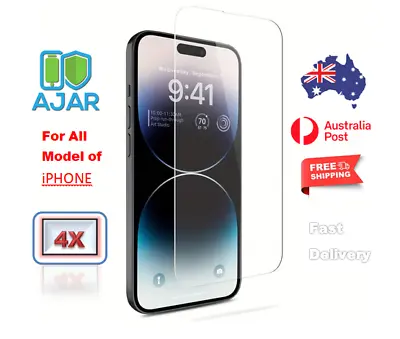 4X IPhone Screen Protector Tempered Glass For 15 14 13 12 8 7 Pro Max Plus XR XS • $7.49