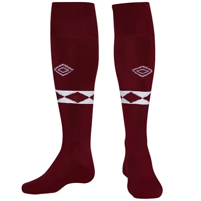 Hearts Heart Of Midlothian Home Football Socks 2008 Umbro Size Large Boys UK 3-6 • £7