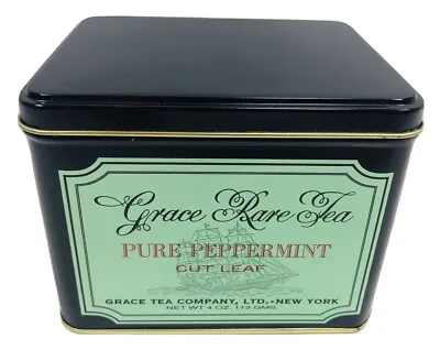 Grace Rare Tea Pure Peppermint Cut Leaf Metal Tin Vintage Collectible  • $1.50