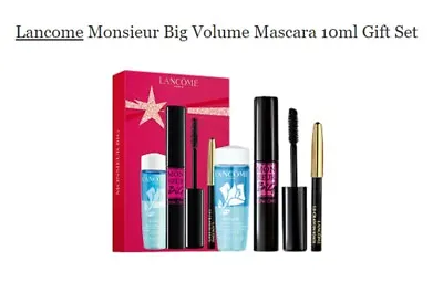 LANCOME ❤️ MONSIEUR BIG VOLUME Mascara GIFT SET ❤️Mascara Crayon Khôl Cleanser • £24.99