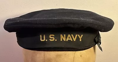 Vintage US Navy Military WWII Era US Navy Wool Beret Hat Cracker Jack • $14.99