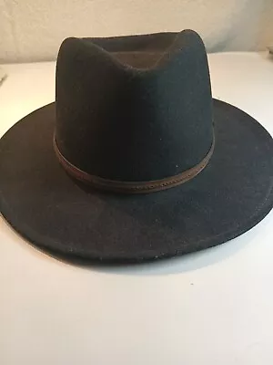 Black Mens Wool Felt Water Repelent Country Gentlemen Size Large Cowboy Hat • $25