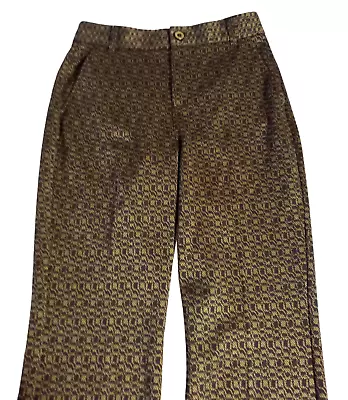 Cabi Womens Director Trouser Gold Black Flare Leg Pockets High Waist 4505 Size 6 • $31.99